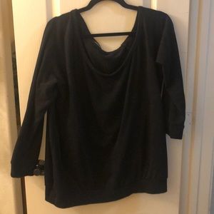 Over the shoulder black shirt